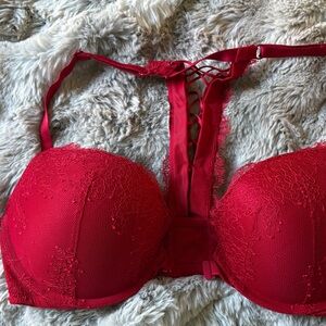 Elegant Red Lace Bra